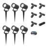 Set van 6 Spikey LED prikspots - GU10 4 Watt 345 Lumen - Dimbaar - Kantelbaar - 6500K daglicht wit - IP64 Waterdicht - Zwart - Tuinspots - Pinspots - Inclusief installatiemateriaal (Kabel & connector) | HOFTRONIC