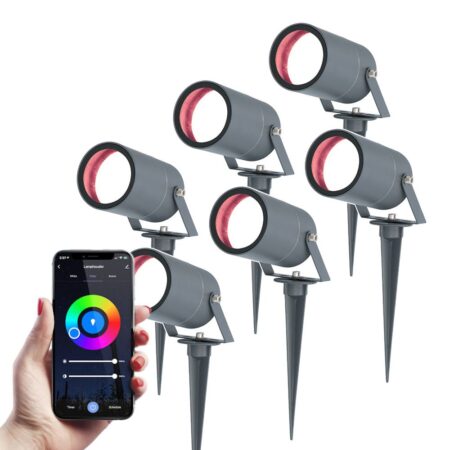 Set van 6 Spikey Smart prikspots - RGBWW - Wifi + Bluetooth - 5