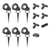 Set van 6 Sydney LED prikspots - Dimbaar - Kantelbaar - GU10 4 Watt 345 Lumen - 4000K neutraal wit - IP64 Waterdicht - Zwart - Inclusief installatiemateriaal (Kabel & connector) | HOFTRONIC