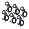 Set van 6 Sydney LED prikspots - GU10 4 Watt 345 Lumen - Dimbaar - Kantelbaar - 4000K neutraal wit - IP64 Waterdicht - 1.5m kabel met EU-stekker - Zwart | HOFTRONIC