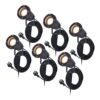 Set van 6 Sydney LED prikspots - GU10 4 Watt 345 lumen - Dimbaar - Kantelbaar - 2700K warm wit - IP65 Waterdicht - 1.5m kabel met EU-stekker - Zwart | HOFTRONIC