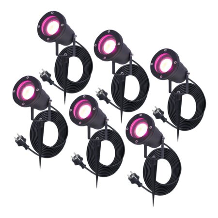 Set van 6 Sydney Smart prikspots - RGBWW - Wifi + Bluetooth - 5