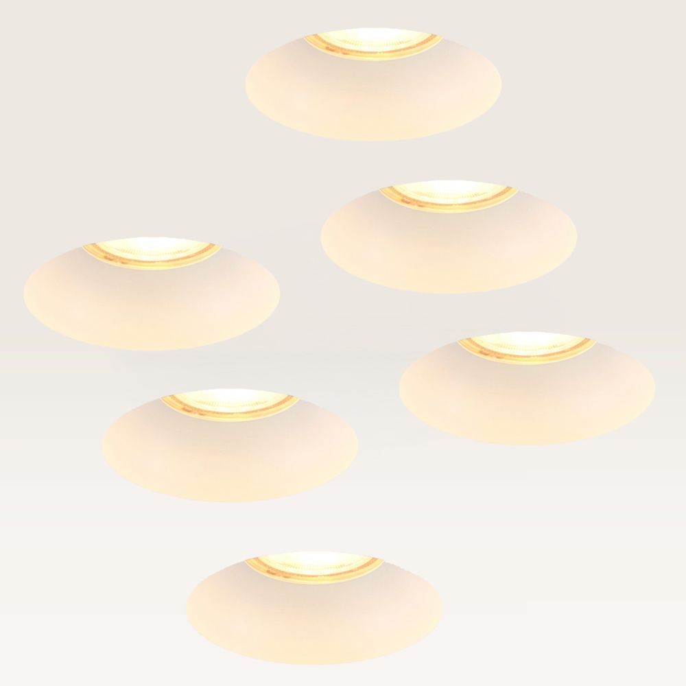 Set van 6 Trimless Inbouwspots Junaro bianco - Inbouwdiepte 100mm - GU10-fitting - IP20 voor binnen - Wit - Met doorlusbedrading | LUSENZ