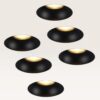 Set van 6 Trimless Inbouwspots Junaro nero - Inbouwdiepte 100mm - GU10-fitting - IP20 voor binnen - Zwart - Met doorlusbedrading | LUSENZ