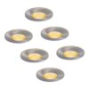 Set van 6 Vegas - LED platte inbouwspots met lage inbouwdiepte 60mm - 6 Watt 570 Lumen - 2700K Warm wit - GU10 LED Module - Dimbaar - Rond - IP44 voor badkamer