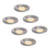 Set van 6 Vegas - LED platte inbouwspots met lage inbouwdiepte 60mm - 6 Watt 570 Lumen - 4000K Neutraal wit - GU10 LED Module - Dimbaar - Rond - IP44 voor badkamer