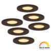 Set van 6 Venezia LED inbouwspots - 6 Watt 460lm - Dim to warm - Rond - Dimbaar - IP65 waterdicht - Zwart - Voor binnen