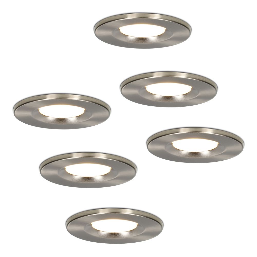 Set van 6 Venezia LED inbouwspots - 6 Watt 650 lumen - 2700K warm wit - Dimbaar - Rond - IP65 waterdicht - RVS - Voor binnen
