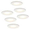 Set van 6 Venezia LED inbouwspots - 6 Watt 650 lumen - 2700K warm wit - Dimbaar - Rond - IP65 waterdicht - Wit - Voor binnen