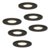 Set van 6 Venezia LED inbouwspots - 6 Watt 650 lumen - 2700K warm wit - Dimbaar - Rond - IP65 waterdicht - Zwart - Voor binnen