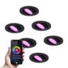 Set van 6 Vienna - Smart inbouwspot - IP65 waterdicht - 6 Watt 450 Lumen - Wifi + Bluetooth - RGBWW - GU10 - Google Home