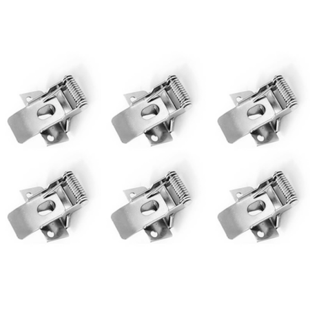 Set van 6 klemveren - Geschikt voor 30x120 cm LED Panelen - Plafondclips voor systeemplafond - Aluminium | HOFTRONIC
