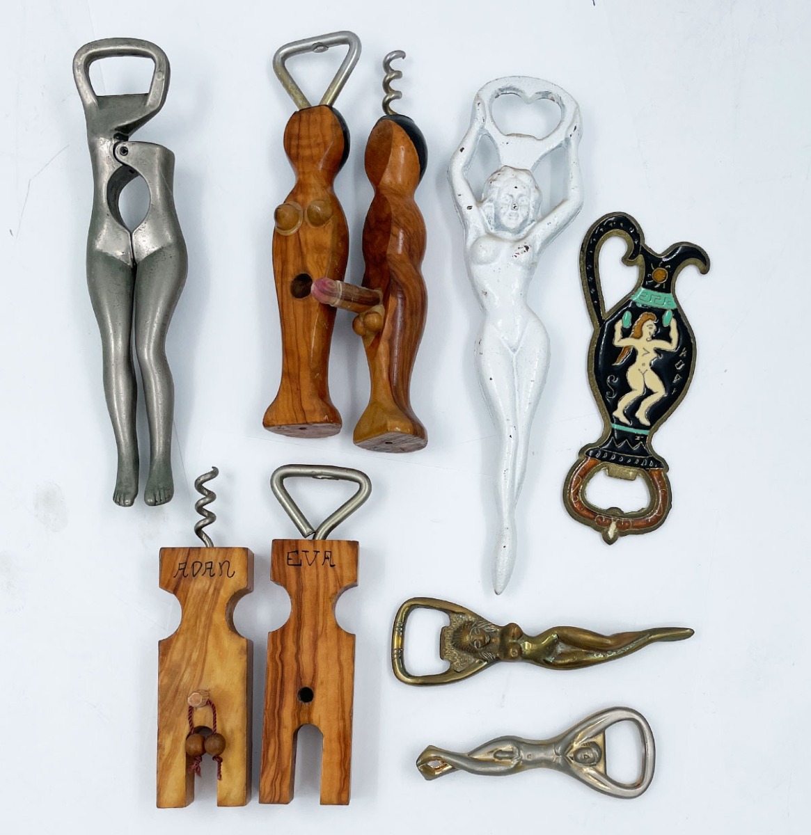 Set van 7 Erotische Vintage Flessenopeners - Originele Novelty Verzameling | The Dutch Pickers