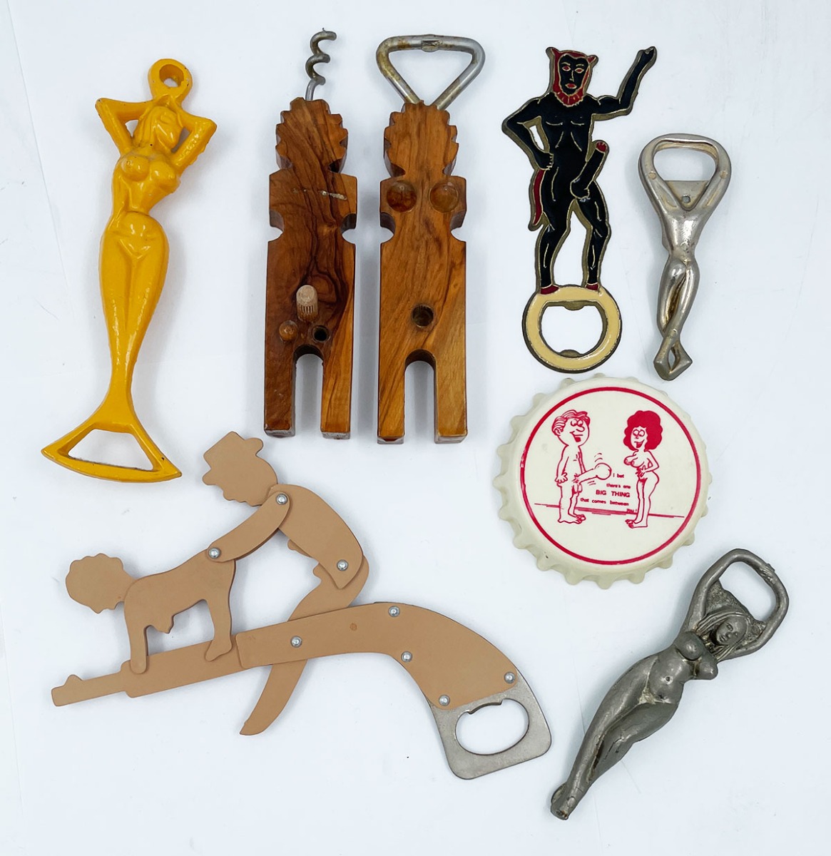 Set van 7 Erotische Vintage Flessenopeners - Originele Verzamelobjecten | The Dutch Pickers