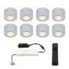 Set van 8 Navarra Mini LED Opbouwspots met Trafo - 12 Volt 3 Watt 200 lumen - Dimbaar - Plat 21