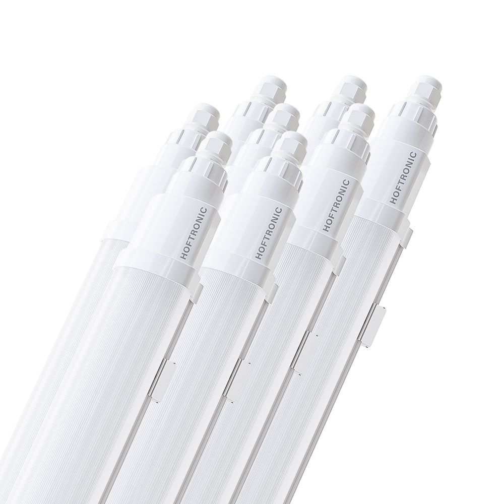 Set van 8 Q-Series LED TL Armaturen 120cm - 36 Watt 4320 Lumen vervangt 144 Watt - 120lm/W - 4000K neutraal wit licht - Gereedschapsloos Koppelbaar - IK08 - IP65 Waterdicht - Tri-proof plafondverlichting | HOFTRONIC