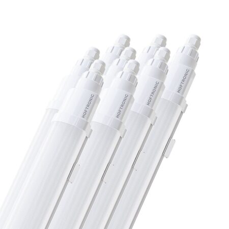 Set van 8 Q-Series LED TL Armaturen 150cm - 48 Watt 5760 Lumen vervangt 192 Watt - 120lm/W - 6500K daglicht wit licht - Gereedschapsloos Koppelbaar - IK08 - IP65 Waterdicht - Tri-proof plafondverlichting | HOFTRONIC