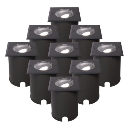 Set van 9 Cody LED Grondspots Zwart - GU10 4