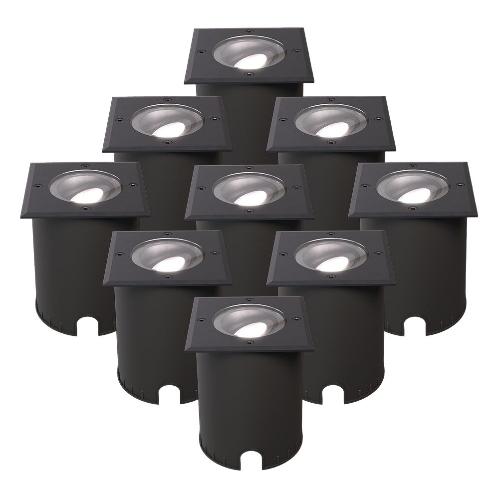 Set van 9 Cody LED Grondspots Zwart - GU10 4