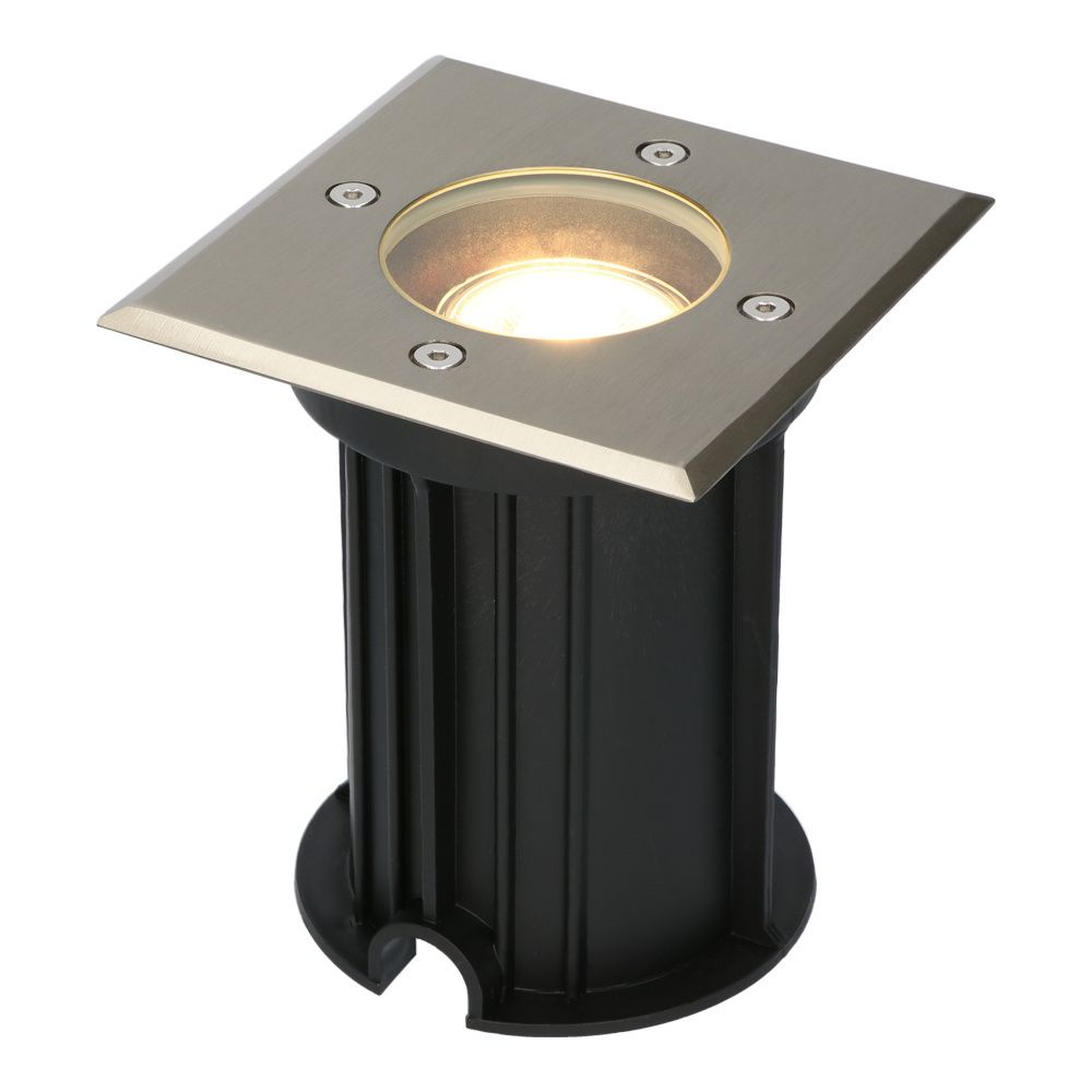 Set van 9 LED Grondspots vierkant buiten - Dimbaar - GU10 - 4000K neutraal wit - 4 Watt 345 Lumen - Tuinspot - Oprit - RVS - IP65 | V-TAC