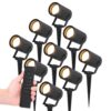 Set van 9 LED Prikspots Spikey - 2700K - zwart - IP65 - Incl. dimmer met afstandsbediening | HOFTRONIC