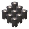 Set van 9 Lilly dimbare LED Grondspot - Kantelbaar - Overrijdbaar - Rond - 2700K warm wit - IP67 waterdicht - 3 jaar garantie - Zwart | HOFTRONIC