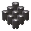 Set van 9 Lilly dimbare LED Grondspot - Kantelbaar - Overrijdbaar - Rond - 6500K daglicht wit - IP67 waterdicht - 3 jaar garantie - Zwart | HOFTRONIC
