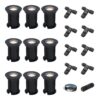 Set van 9 Maisy LED Grondspots Rond - Dimbaar - GU10 - 4000K neutraal wit - 4 Watt 345 Lumen - Rond - Ø12cm - Tuinspot - Oprit - Zwart - IP67 - Inclusief installatiemateriaal (Kabel & connector) | HOFTRONIC