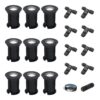 Set van 9 Maisy LED Grondspots Rond - Dimbaar - GU10 - 6500K daglicht wit - 4 Watt 345 Lumen - Rond - Ø12cm - Tuinspot - Oprit - Zwart - IP67 - Inclusief installatiemateriaal (Kabel & connector) | HOFTRONIC