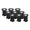 Set van 9 Maisy LED Grondspots Rond - Dimbaar - GU10 - 6500K daglicht wit - 4 Watt 345 Lumen - Rond - Ø12cm - Tuinspot - Oprit - Zwart - IP67 waterdicht | HOFTRONIC