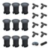 Set van 9 Maisy LED Grondspots Rond - Dimbaar - GU10 fitting - Rond - Ø12cm - Tuinspot - Oprit - Zwart - IP67 - Inclusief installatiemateriaal (Kabel & connector) | HOFTRONIC