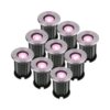 Set van 9 Maisy Smart Grondspots Rond - Ø12cm - 5.5 Watt 345 lumen - RGBWW - Wifi + Bluetooth - Bestuurbaar via app - IP67 waterdicht - Google Home - Amazon Alexa - RVS | HOFTRONIC SMART