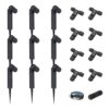 Set van 9 Pinero Dimbare LED prikspot - GU10 - Kantelbaar - Dimbaar - Tuinspot - Pinspot - IP65 Waterdicht - Zwart- Inclusief installatiemateriaal (Kabel & connector) | HOFTRONIC
