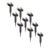 Set van 9 Pinero Dubbel LED prikspots - GU10 8 watt 345 lumen - Dimbaar - Kantelbaar - 2700K warm wit - IP65 Waterdicht - Zwart | HOFTRONIC