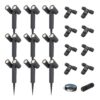 Set van 9 Pinero Dubbel LED prikspots - GU10 8W 690lm - Dimbaar - Kantelbaar - GU10 - 6500K - IP64 - Zwart - Inclusief installatiemateriaal (Kabel & connector) | HOFTRONIC