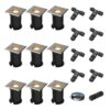 Set van 9 Ramsay LED Grondspot - Dimbaar - Vierkant - GU10 - 4W 345lm - 2700K warm wit - RVS - IP67 waterdicht - Tuinspot - Oprit - Inclusief installatiemateriaal (Kabel & connector) | HOFTRONIC