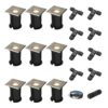 Set van 9 Ramsay LED Grondspot - Dimbaar - Vierkant - GU10 - 4W 345lm - 4000K neutraal wit - RVS - IP67 waterdicht - Tuinspot - Oprit - Inclusief installatiemateriaal (Kabel & connector) | HOFTRONIC