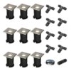 Set van 9 Ramsay LED Grondspot - Dimbaar - Vierkant - GU10 - 4W 345lm - 6500K daglicht wit - RVS - IP67 waterdicht - Tuinspot - Oprit - Inclusief installatiemateriaal (Kabel & connector) | HOFTRONIC