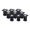 Set van 9 Ramsay LED Grondspots Vierkant - Dimbaar - GU10 - 6500K daglicht wit - 4 Watt 345 Lumen - Tuinspot - Zwart - IP67 waterdicht - Overrijdbaar voor de Oprit
