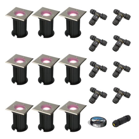 Set van 9 Ramsay Smart Grondspots buiten - Vierkant - 5