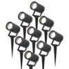 Set van 9 Spikey LED prikspots - GU10 4 Watt 345 Lumen - Dimbaar - Kantelbaar - 6500K daglicht wit - IP64 Waterdicht - Zwart - Tuinspots - Pinspots | HOFTRONIC