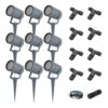 Set van 9 Spikey dimbare LED prikspots - excl. GU10 - Wandspot - IP65 voor binnen en buiten - Grondspies - Antraciet | HOFTRONIC