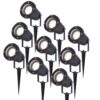 Set van 9 Sydney LED prikspots - Dimbaar - Kantelbaar - GU10 4 Watt 345 Lumen - 4000K neutraal wit - IP64 Waterdicht - Zwart | HOFTRONIC