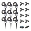 Set van 9 Sydney LED prikspots - Dimbaar - Kantelbaar - GU10 4 Watt 345 Lumen - 4000K neutraal wit - IP64 Waterdicht - Zwart - Inclusief installatiemateriaal (Kabel & connector) | HOFTRONIC