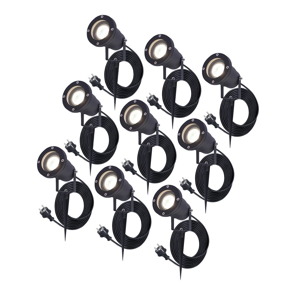 Set van 9 Sydney LED prikspots - Dimbaar - Kantelbaar - GU10 - 4000K neutraal wit - 4 Watt 345 Lumen - IP64 Waterdicht - 1