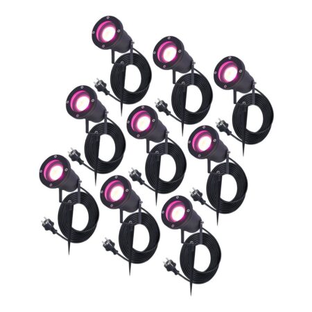 Set van 9 Sydney Smart prikspots - RGBWW - Wifi + Bluetooth - 5
