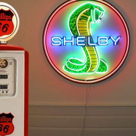 Shelby Cobra Logo Neon Verlichting XL 100 x 100 cm - Geel