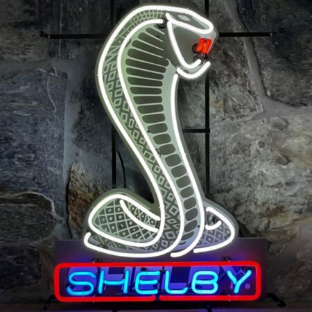 Shelby Cobra Snake Neon Verlichting 53 x 70 cm - Wit