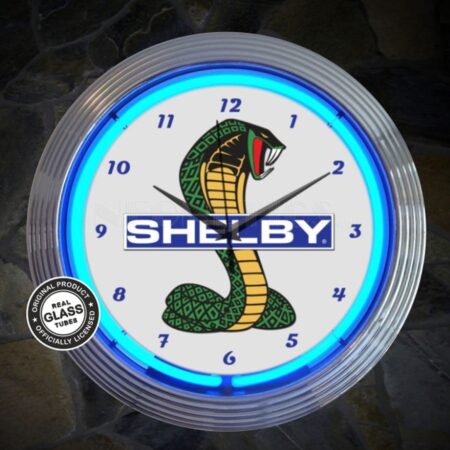 Shelby Cobra Snake Neonklok 38cm | Carroll Shelby