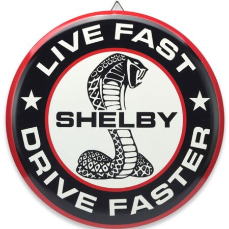 Shelby Live Fast Drive Faster Rond Metalen Bord - Ø62cm | Carroll Shelby